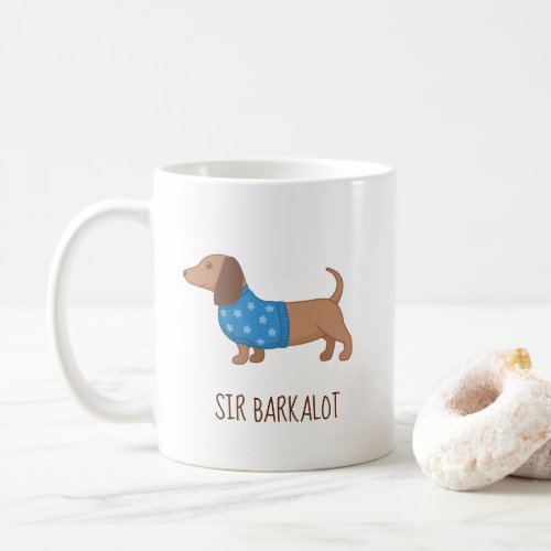 Dachshund Wiener Dog Puppy Custom Name V2 Coffee Mug