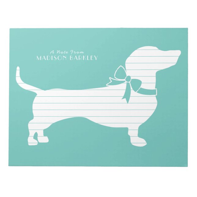 Dachshund Wiener Dog Puppy Notepad (Front)
