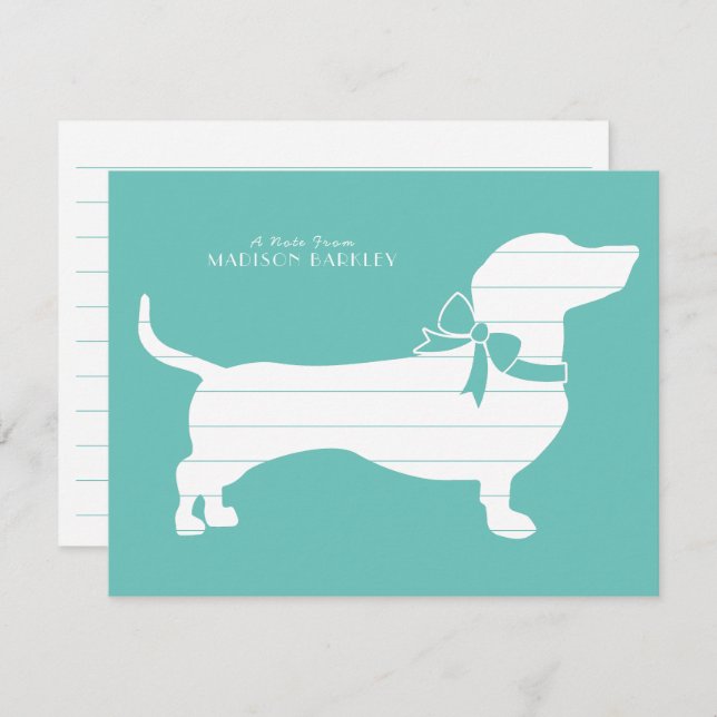 Dachshund Wiener Dog Puppy Thank You Card (Front/Back)