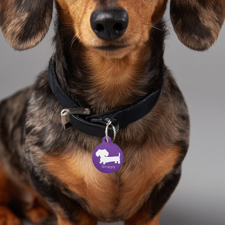 Dachshund Wiener Dog Purple ID Dog Tag