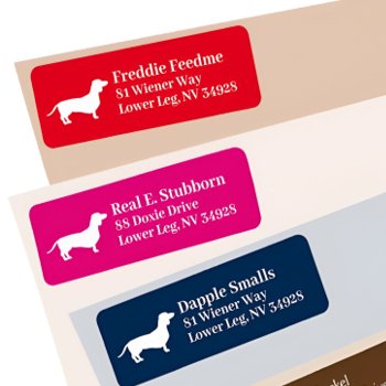 Dachshund Wiener Dog | Red Return Address   Label by Smoothe1 at Zazzle