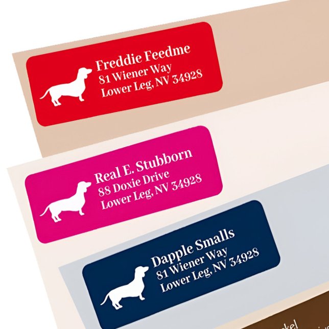 Dachshund Wiener Dog | Red Return Address   Label (Creator Uploaded)