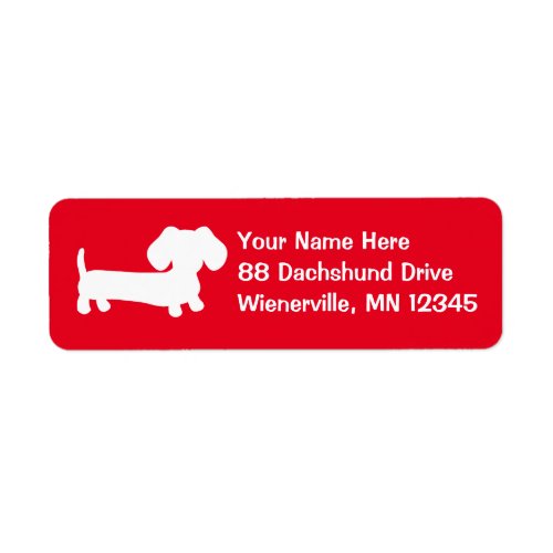 Dachshund Wiener Dog Red Return Address Labels