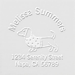 Dachshund Wiener Dog Star Sweater Arch Address Embosser