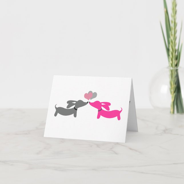 Dachshund Wiener Dog Valentine's Day Card (Front)