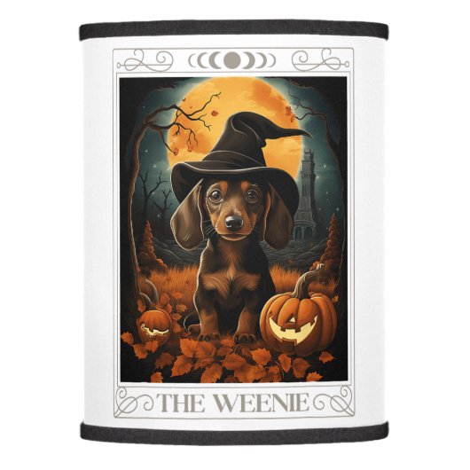 Dachshund Wiener Ghost Funny Halloween Costume Dog Lamp Shade (Front)