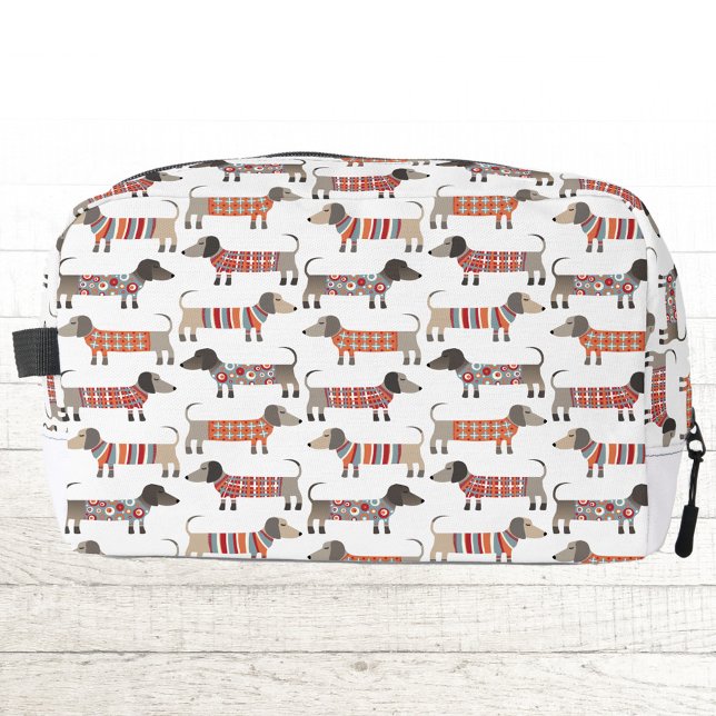 Dachshund Wiener Sausage Dog  Dopp Kit (Fun Dachshund Wiener Sausage Dog pattern toiletries bag)