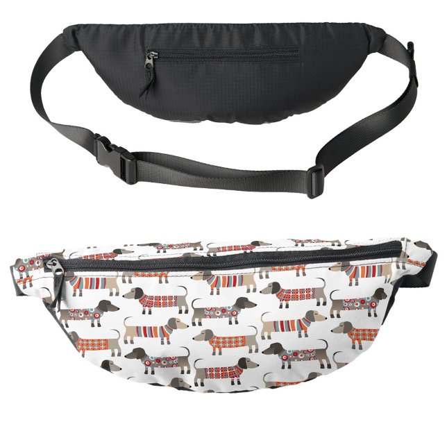 Dachshund Wiener Sausage Dog Fanny Pack (Fun Dachshund Wiener Sausage Dog pattern fanny pack)