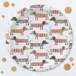 Dachshund Wiener Sausage Dog Paper Plates<br><div class="desc">Cute little Dachshund sausage or wiener dogs in woolly knitwear. Perfect for dog lovers.  Original art by Nic Squirrell.</div>