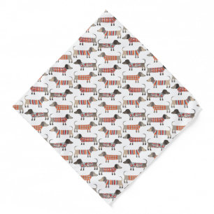 Dachshund Wiener Sausage Dog Pattern Bandana