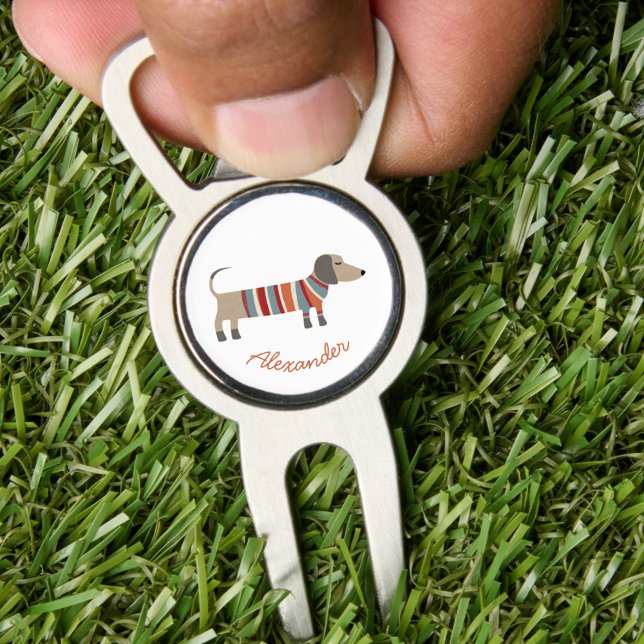 Dachshund Wiener Sausage Dog Personalized Divot Tool (Creator Uploaded)