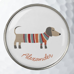 Dachshund Wiener Sausage Dog Personalized Golf Ball Marker