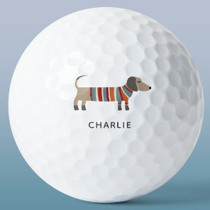 Dachshund Wiener Sausage Dog Personalized Golf Balls