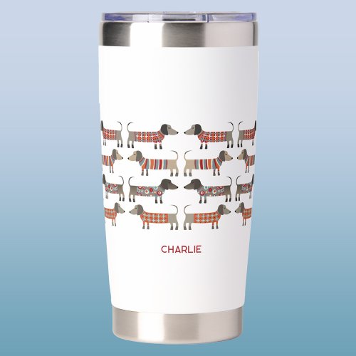 Dachshund Wiener Sausage Dog Personalized Insulated Tumbler