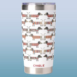 Dachshund Wiener Sausage Dog Personalized Insulated Tumbler<br><div class="desc">Fun Dachshund Sausage or Wiener Dogs in cosy knitwear.  Original art by Nic Squirrell. Change or remove the name to personalize.</div>