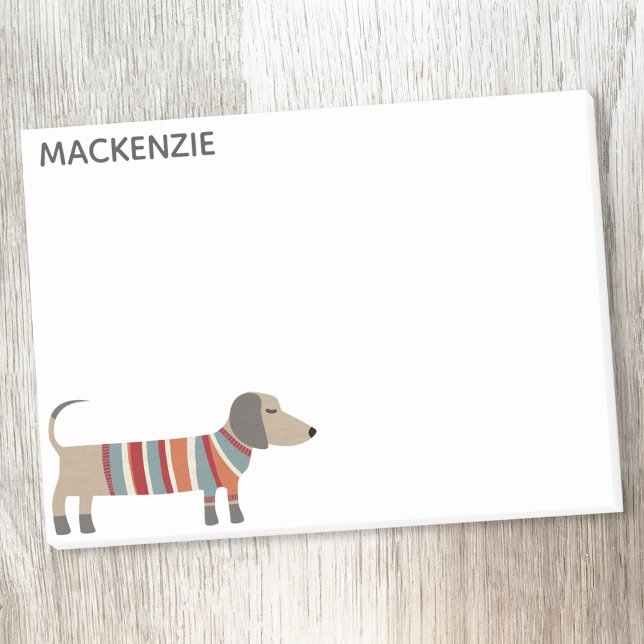 Dachshund Wiener Sausage Dog Personalized Post-it Notes (Fun personalized name Dachshund Wiener Sausage Dog Post It notes)