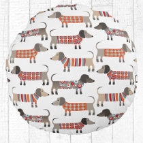 Dachshund Wiener Sausage Dog Round Pillow