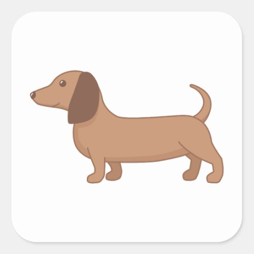 Dachshund Wiener Sausage Dog Square Sticker