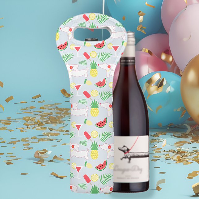 Dachshund Wine Bottle Holder Bag (Dachshund wine bottle tote gift bag)