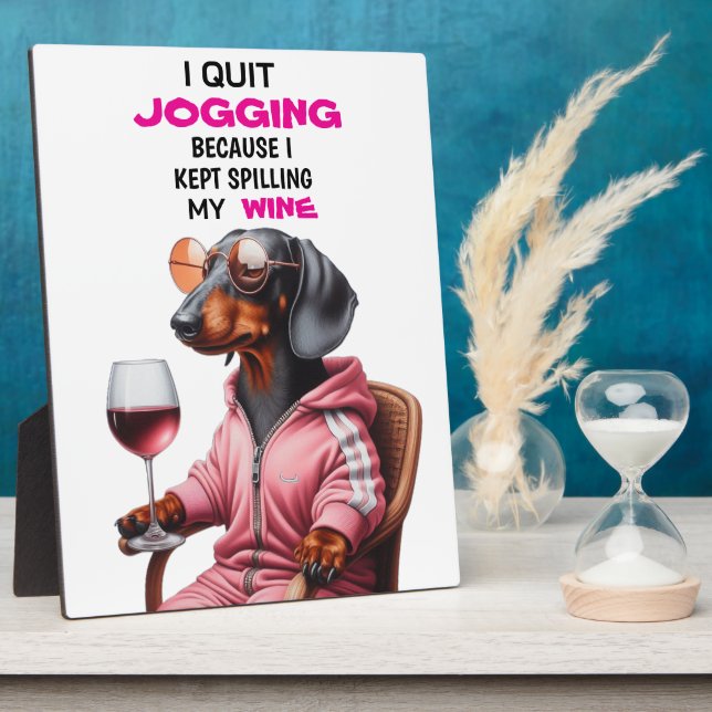 Dachshund Wine Drinker Plaque (Side)