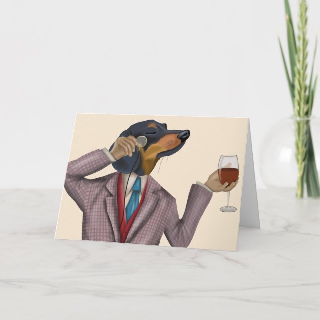Dachshund Wine Snob Card (Front)