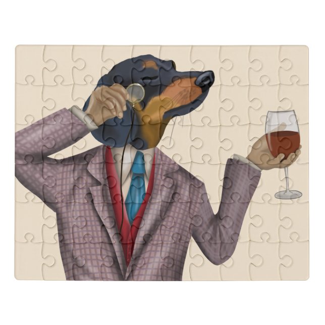 Dachshund Wine Snob Jigsaw Puzzle (Puzzle Horizontal)