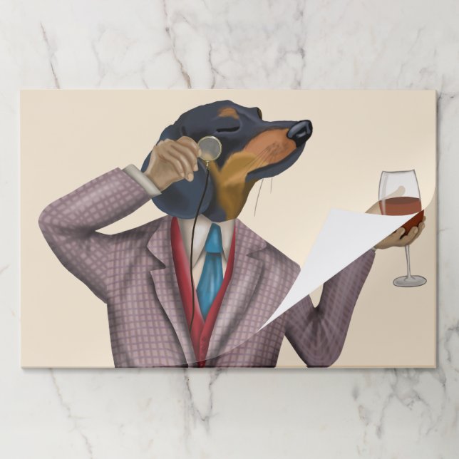 Dachshund Wine Snob Paper Pad (Folded)