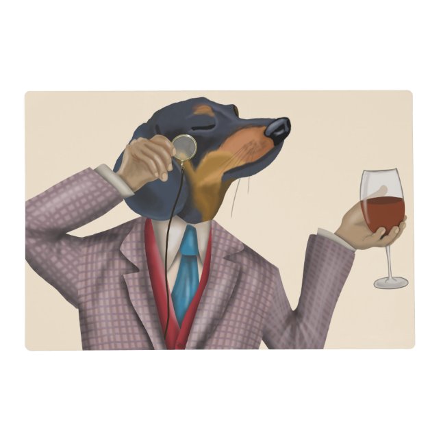 Dachshund Wine Snob Placemat (Front)