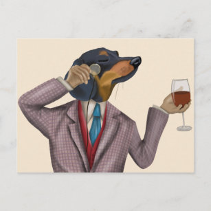 Dachshund Wine Snob Postcard