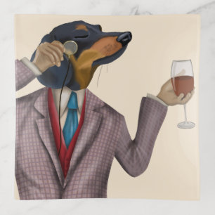 Dachshund Wine Snob Trinket Tray