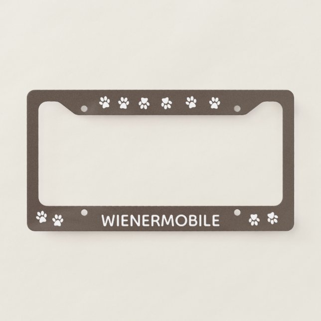 Dachshund Winermobile Doxie Mom Car Gift Brown  License Plate Frame (Front)