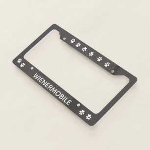 Dachshund Winermobile Doxie Mom Car Gift Grey License Plate Frame