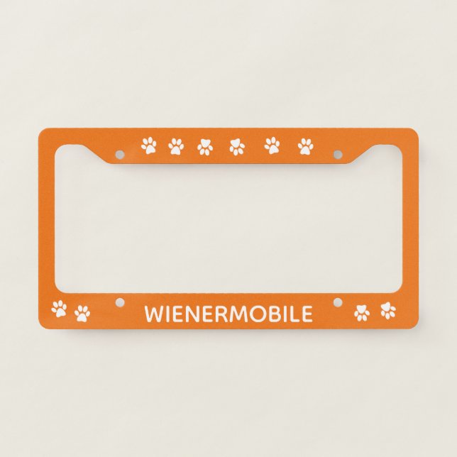 Dachshund Winermobile License Plate Doxie Mom Gift License Plate Frame (Front)