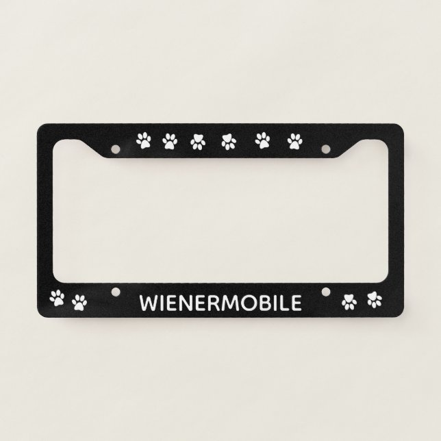 Dachshund Winermobile License Plate Doxie Mom Gift License Plate Frame (Front)