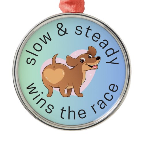 Dachshund Wins The Race Metal Ornament