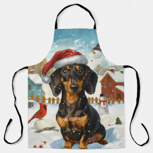 Dachshund Winter Wonderland Christmas Joy Apron