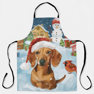 Dachshund Winter Wonderland Christmas Joy Apron