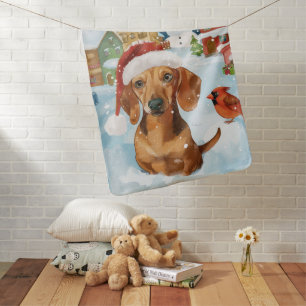 Dachshund Winter Wonderland Christmas Joy Baby Blanket