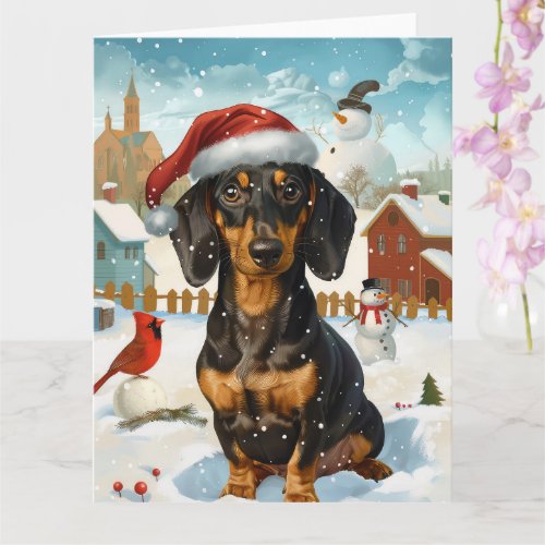 Dachshund Winter Wonderland Christmas Joy Card