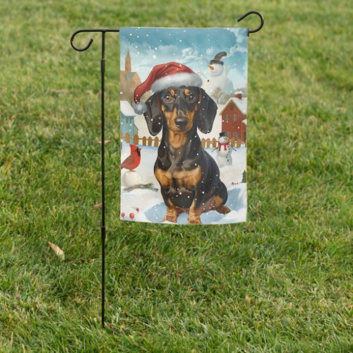 Dachshund Winter Wonderland Christmas Joy Garden Flag