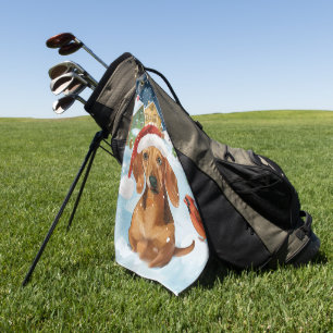 Dachshund Winter Wonderland Christmas Joy Golf Towel