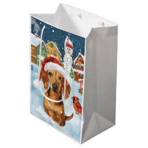 Dachshund Winter Wonderland Christmas Joy Medium Gift Bag