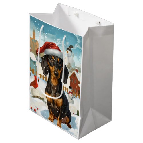 Dachshund Winter Wonderland Christmas Joy Medium Gift Bag