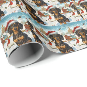 Dachshund Winter Wonderland Christmas Joy Wrapping Paper