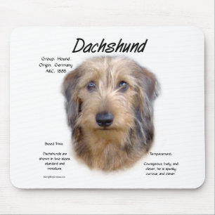 Dachshund (wirehair) History Design Mouse Pad