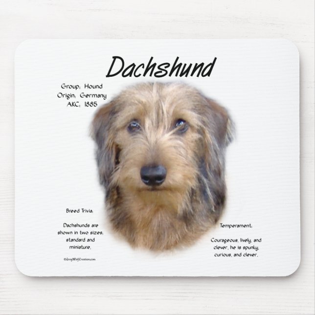 Dachshund (wirehair) History Design Mouse Pad (Front)