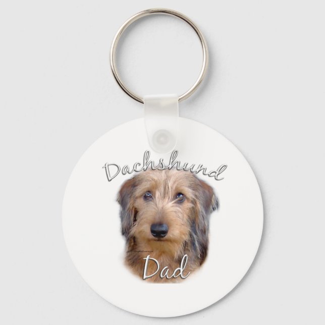 Dachshund (wirehaired) Dad 2 Keychain (Front)