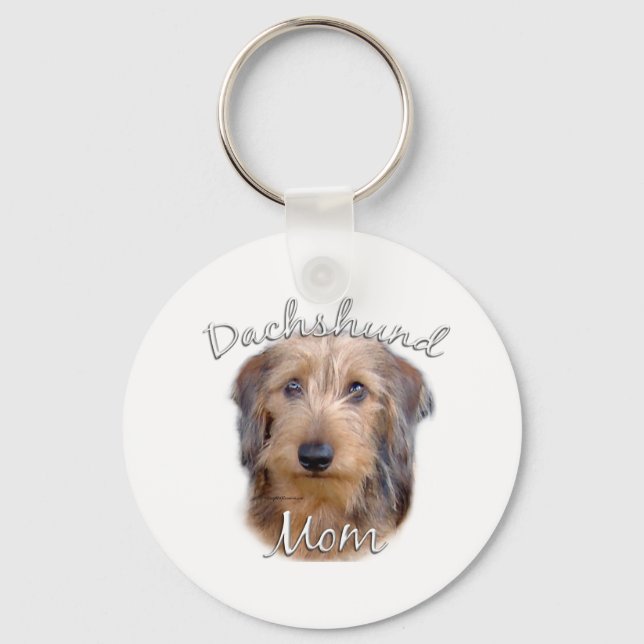 Dachshund (wirehaired) Mom 2 Keychain (Front)