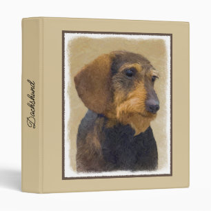 Dachshund (Wirehaired) Painting Original Dog Art 3 Ring Binder