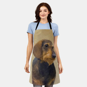 Dachshund (Wirehaired) Painting Original Dog Art Apron